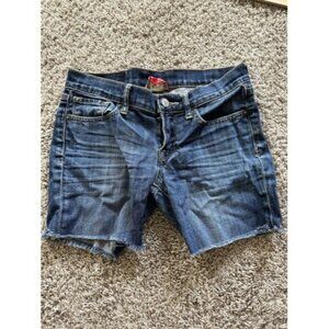 Lucky Brand Womens Cut off Shorts Size 2/26 Frayed Hem Pockets Zip Denim